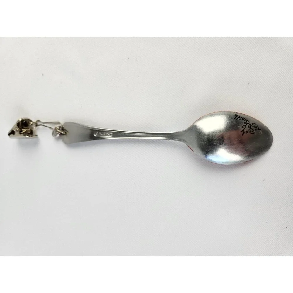 Hand Painted Teaspoon Decorative Metal Spoon Angel Redhead w/clip Artisan Decor
